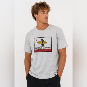 Everyday California El Clasico Surf Bear Tee Gray Graphic Shirt Men’s Large NWT